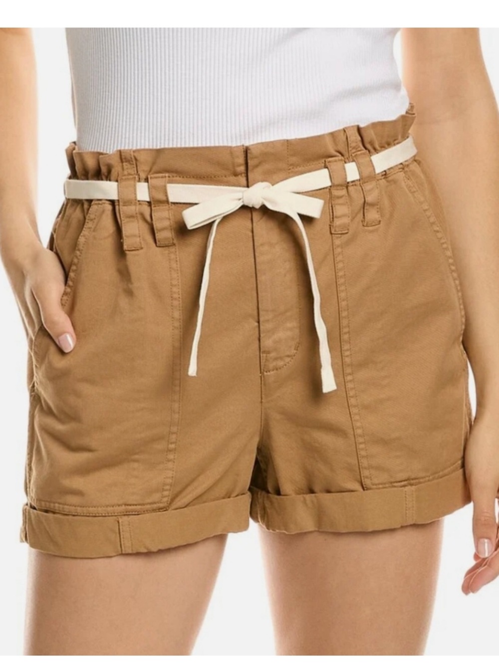 A.L.C. Women's Augusta Paperbag Waist Shorts in Tan